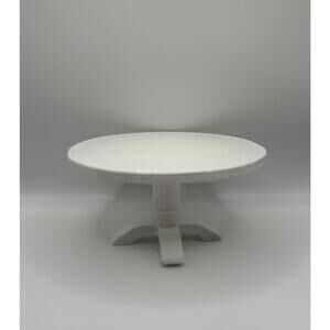 Handmade 1:6 Scale Wooden Coffee Table Mini Round Pedestal Table, Dollhouse